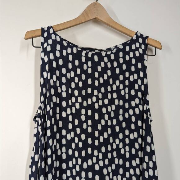 Mister Zimi Sleeveless High Low Shift Dress Navy Print Size 10 AU 6 US Preowned - Picture 6 of 7